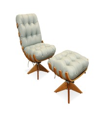 POLTRONA E PUFF COSTELA WOOD